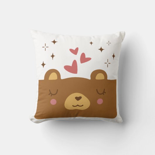 Coussin L'amour de l'ours endormi (Recto)