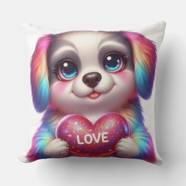 Coussin L'amour des chiots (Recto)
