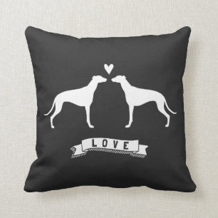 Coussin L'Amour des Gryhounds - Les silhouettes des Chiens