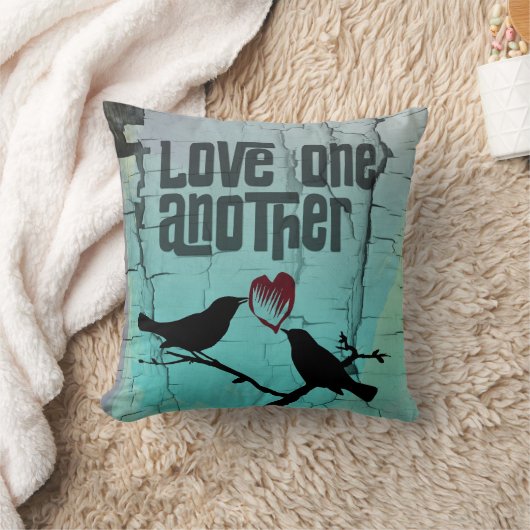 Coussin L'Amour des oiseaux Turquoise (Couverture)