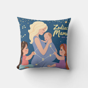Coussin L'amour du zodiaque entre maman et enfant