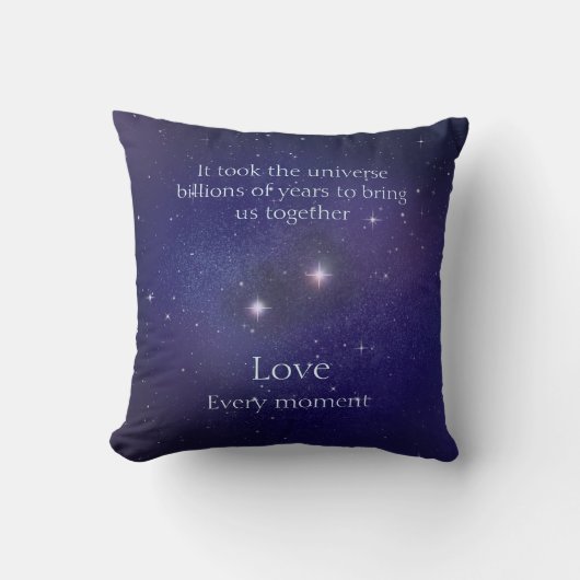 Coussin L'amour écrit dans les étoiles Paroles sentimental (Recto)