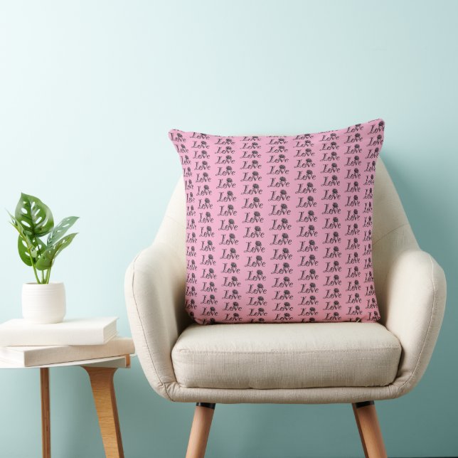 Coussin L'amour en fleurs : une lettre créative (Chaise)