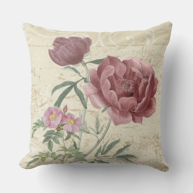 Coussin L'amour en script blanc avec le coeur personnalisé (Recto)