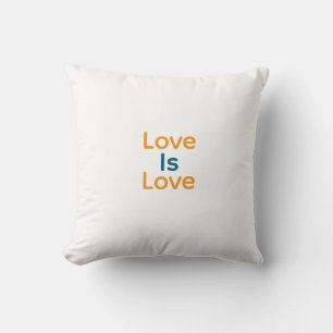 Coussin L'amour est amour orange bleu coloré fierté LGBTQ