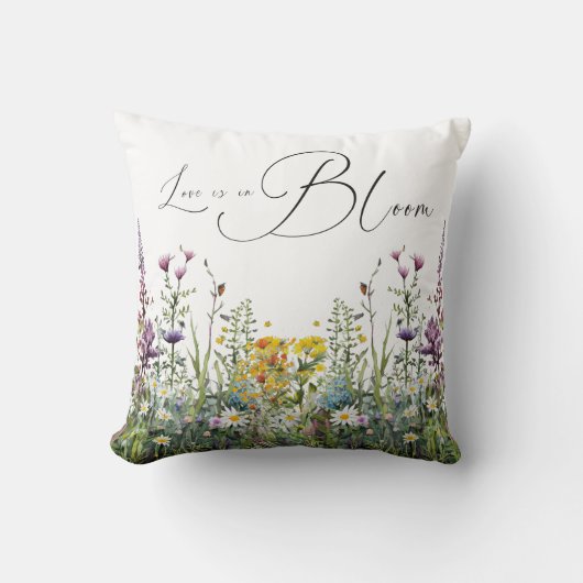 Coussin L'amour est dans la Fête des mariées fleurie Fleur (Recto)