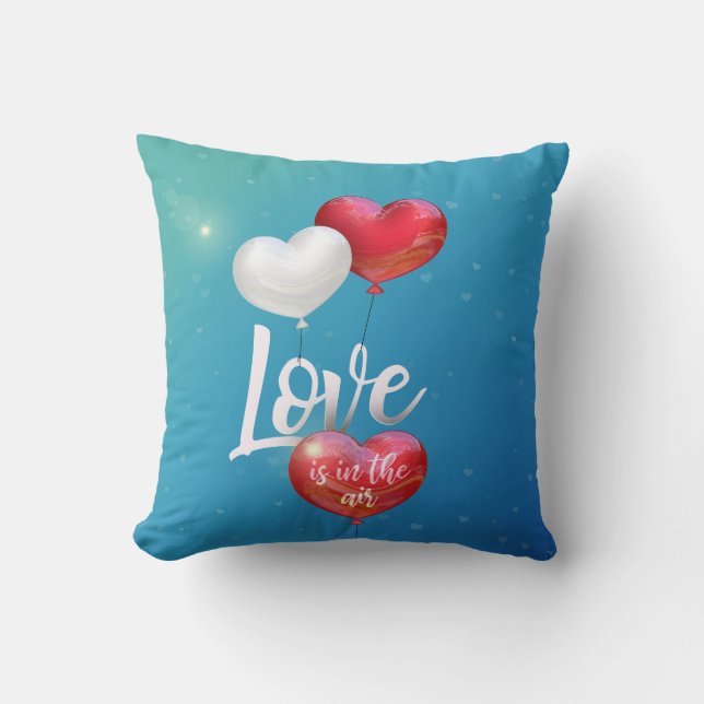 Coussin L'Amour Est Dans Les Ballons D'Air Valentine - Cou (Recto)