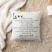 Coussin L'amour est des filets de patient (vers d'écriture (Couverture)