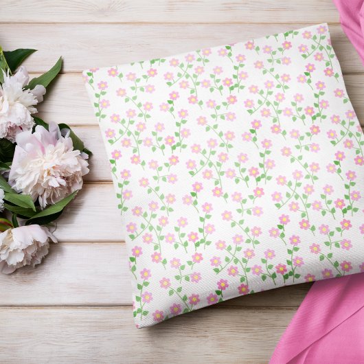 Coussin L'amour est en fleurs rose floral