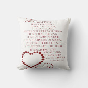 Coussin L'amour est l'amour patient est gentil 1 Corinthie