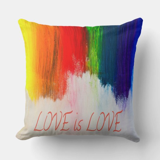 Coussin L'amour est l'amour Rainbow Pride LBGQT (Recto)