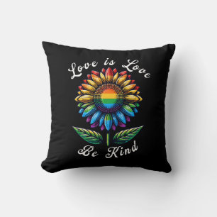 Coussin L'amour est l'amour Rainbow Sunflower LGBT+ Gay Le