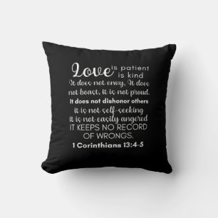Coussin L'amour est patient, l'amour est doux Corinthiens