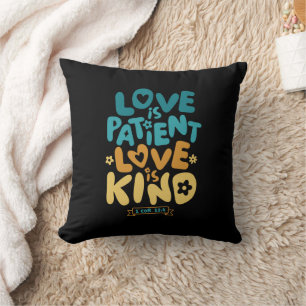 Coussin L'amour est patient, l'amour est genre 1 Corinthie