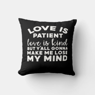 Coussin L'amour est patient, l'amour est gentil, drôle mar