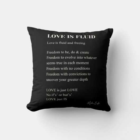 Coussin L'amour est un poème fluide (Recto)