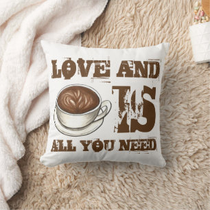 Coussin L'amour et le café est tout ce dont vous avez beso