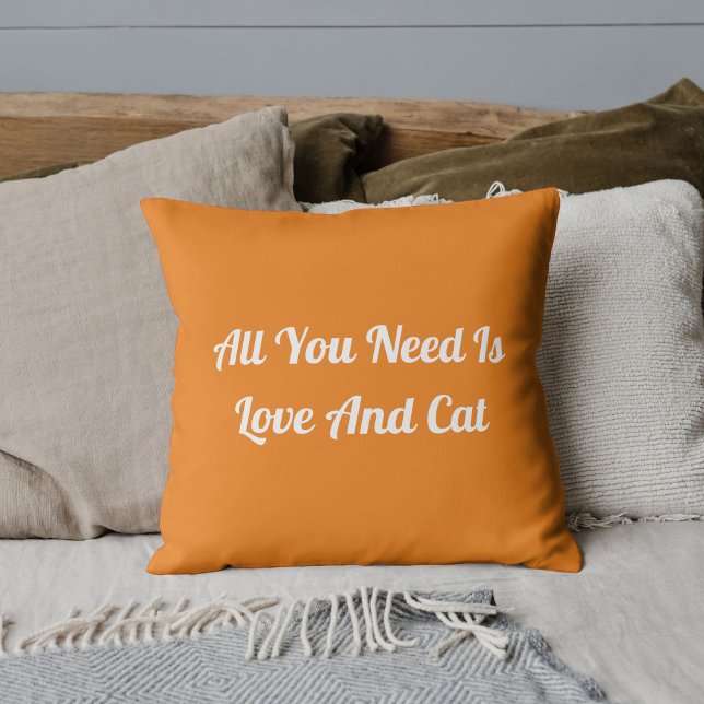 Coussin L'Amour Et Le Chat Personnalisé Mignonne Citation  (Créateur téléchargé)