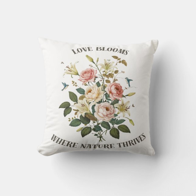 Coussin L'amour fleurit avec la nature (Recto)