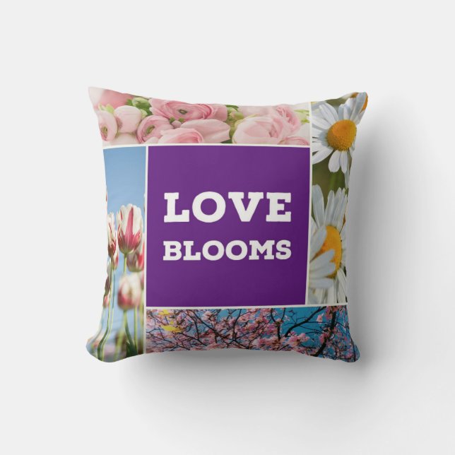 Coussin L'amour fleurit Lancer l'oreiller (Recto)
