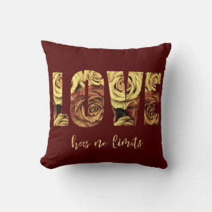 Coussin L'Amour N'A Aucune Limite Rouge Foncé