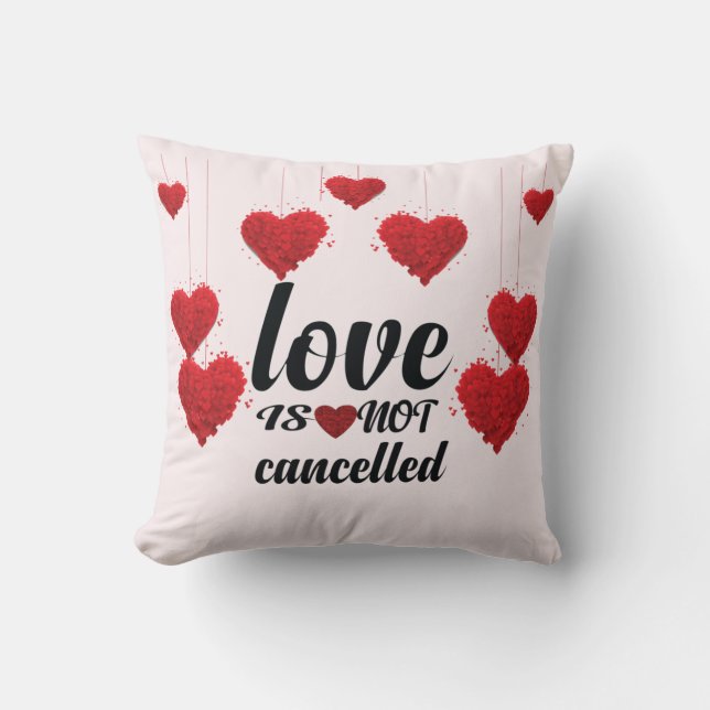 Coussin L'amour n'est pas annulé, Saint Valentin (Recto)