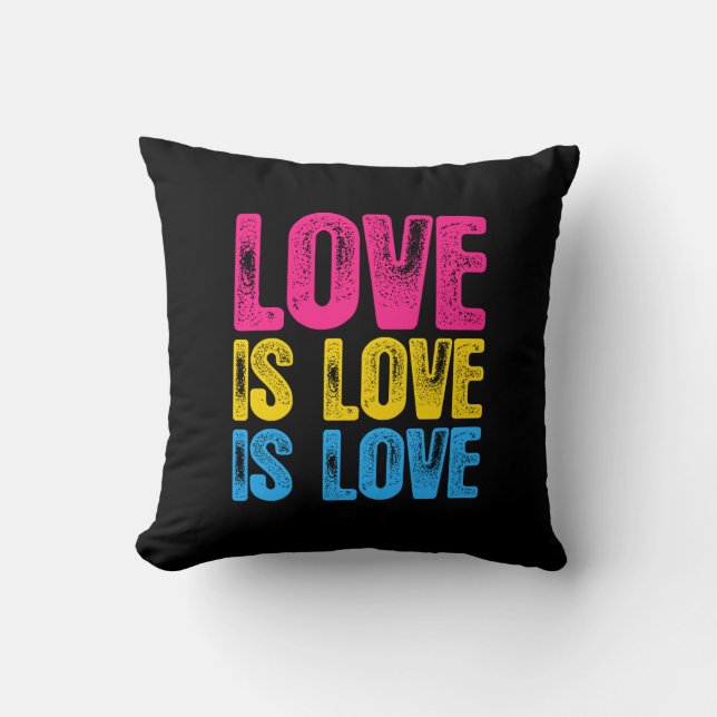 Coussin L'amour Pansexual de fierté est amour est amour (Recto)