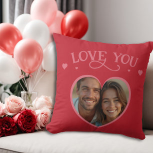 Coussin L'amour personnalisé de la Saint-Valentin rouge ro