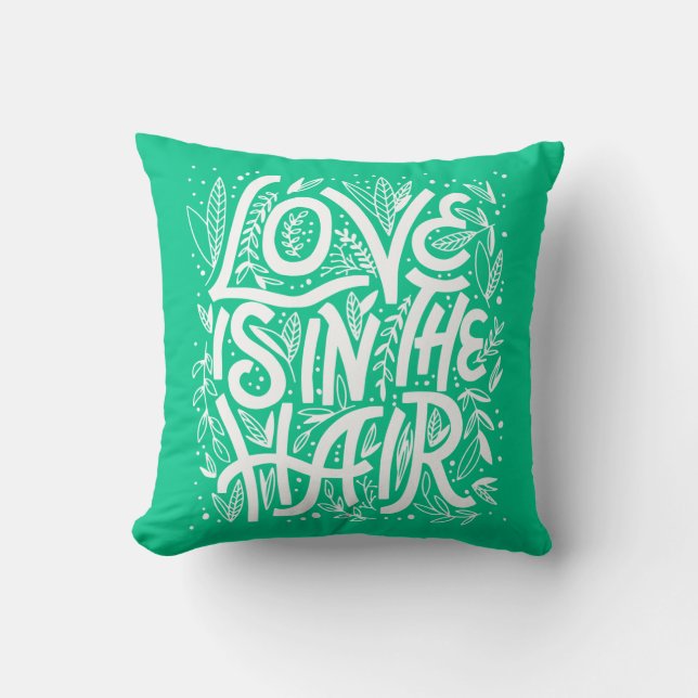 Coussin L'amour vert est dans les cheveux (Recto)