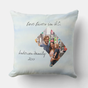 Coussin L'Amour Vit À Washington D.C. Photo Personnalisée