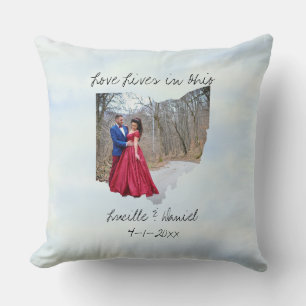 Coussin L'Amour Vit Dans L'État De L'Ohio Formé Photo Pers