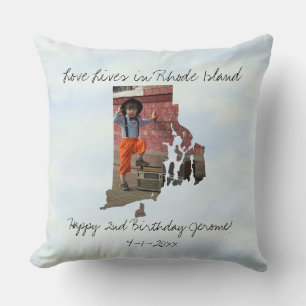 Coussin L'Amour Vit Dans L'État De Rhode Island Photo En F