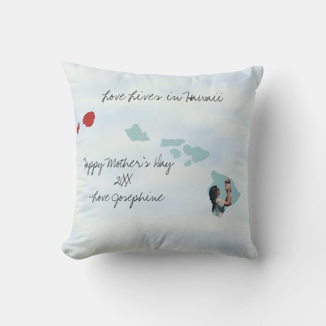 Coussin L'Amour Vit Dans L'État D'Hawaï Formé Photo Person (Recto)