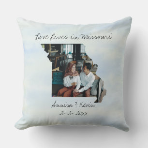 Coussin L'Amour Vit Dans L'État Du Missouri Photo En Forme