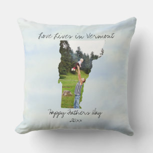 Coussin L'Amour Vit Dans L'État Vermont Formé Photo Person