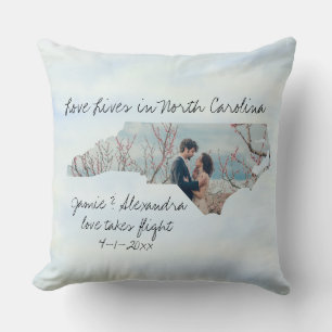 Coussin L'Amour Vit En Caroline Du Nord Photo Façonnée Par