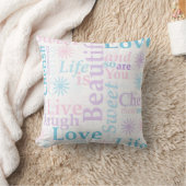 Coussin L'amour vivant de rire, la vie est beau, aiment (Couverture)