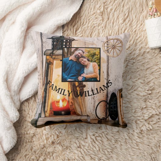 Coussin Lampe à lanterne rustique personnalisée en bois Vi (Couverture)