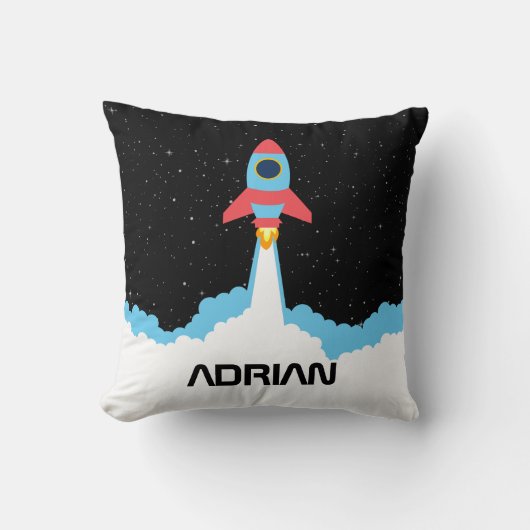 Coussin Lancement de fusées dans l'espace extra-atmosphéri (Recto)