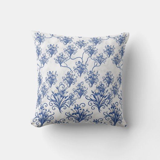 Coussin Lancer de fleurs d'iris cobalt sans couture (Recto)