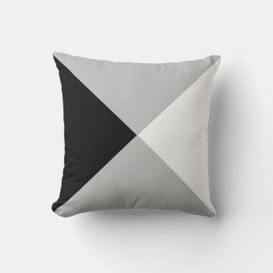 Coussin Lancer de forme géométrique abstraite noir gris et