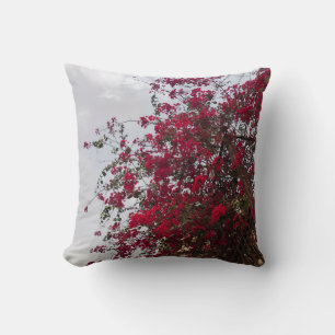 Coussin Lancer de photographie florale de bougainvillée ro