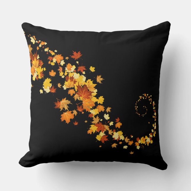 Coussin Lancer des feuilles d'automne (Recto)