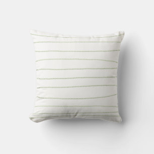 Coussin Lancer des lignes vert et blanc
