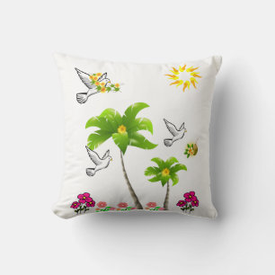 Coussin lancer des oiseaux de décolleté