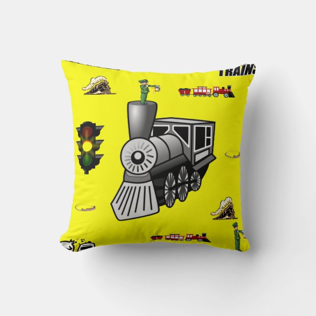 Coussin lancer des trains de déco d'oreiller (Recto)