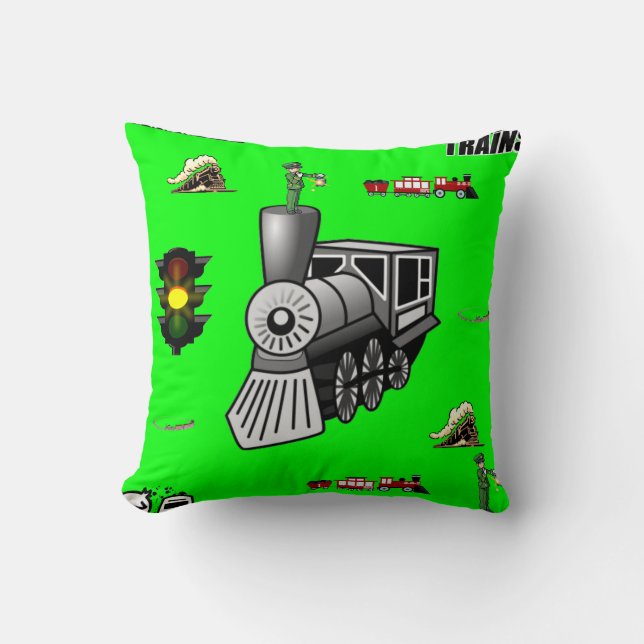 Coussin lancer des trains de déco d'oreiller (Recto)