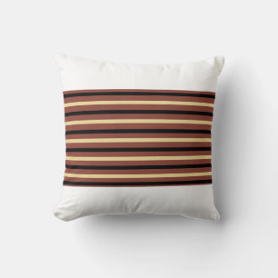 Coussin Lancer l'oreiller avec bandes Brown/beiges/noires