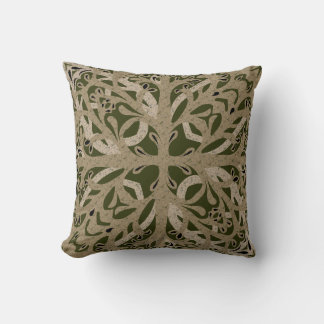 Coussin Lancer l'oreiller avec bas-relief vert