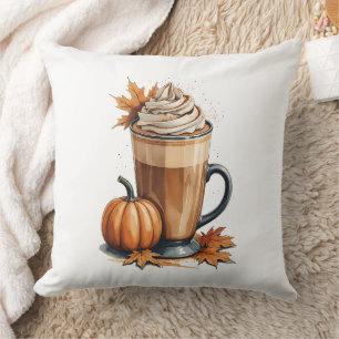Coussin Lancer l'oreiller avec latte d'épice Citrouille